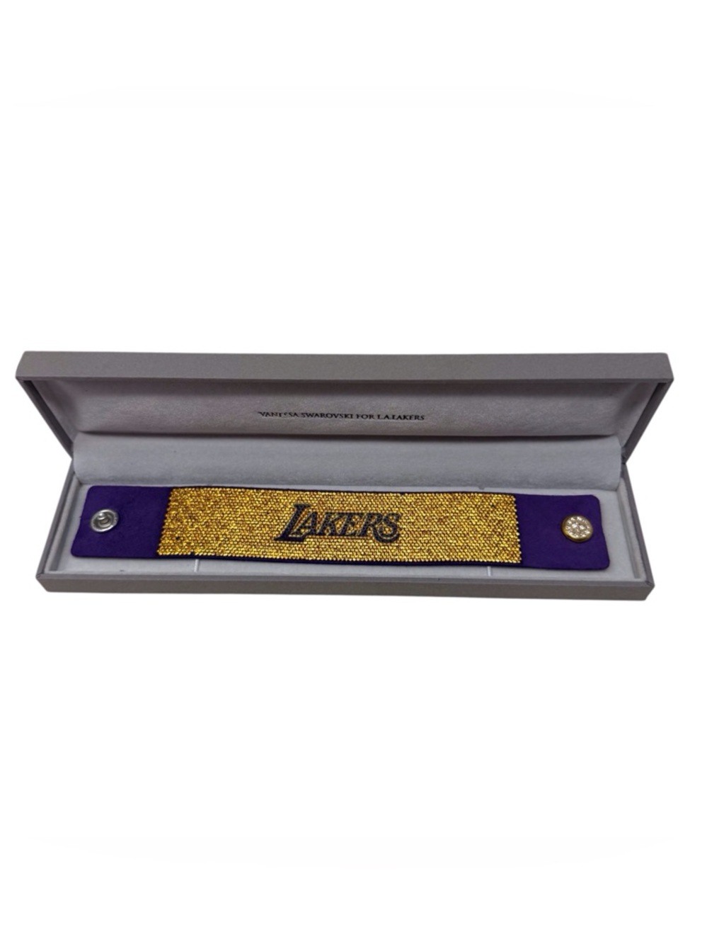 Vanessa Swarovski Purple & Gold crystal LAKERS band bracelet